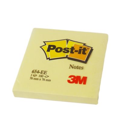 Samolepiace bloček 654, 76x76 mm, 100 listov, žltý
