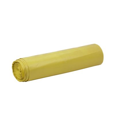 Vrece na odpadky LDPE, hrúbka 80 µm, objem 120 l, dĺžka 110 cm, šírka 70 cm, žltý, 25 ks