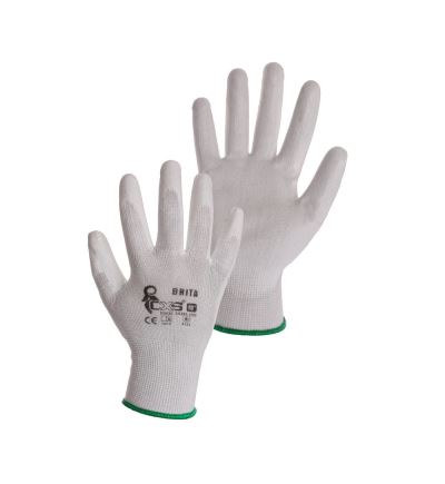 Pracovné rukavice Brita, veľkosť 9, biele