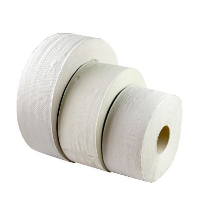Toaletný papier Jumbo, 1vrstvový, priemer role 19 cm, bielo-šedý, 6 ks