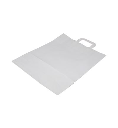 Papierová taška, 40,5x32+12 cm, biela