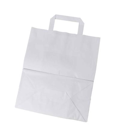 Papierová taška, 30x26+14cm, biela