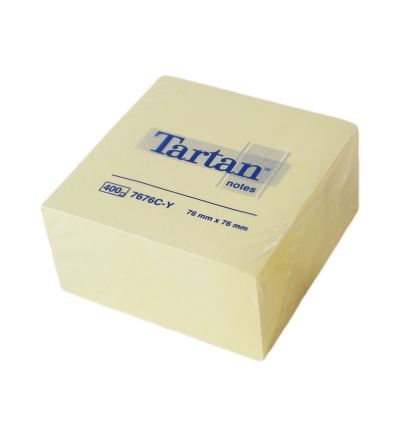 Samolepiace bloček Tartan, 76x76 mm, 400 listov, žltý