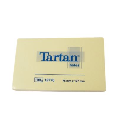 Samolepiace bloček Tartan, 76x127 mm, 100 listov, žltý