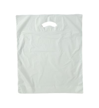 MDPE taška s prehmatom, dĺžka 45 cm, šírka 38 cm, záložka 5 cm, biela