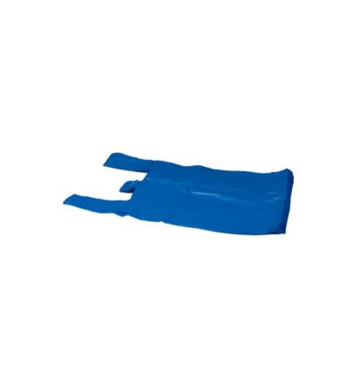 Mikroténová taška, silná, nosnosť 4 kg, dĺžka 45 cm, šírka 25 cm, záložka 12 cm, modrá, 100 ks