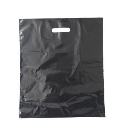 LDPE taška s prehmatom, dĺžka 45 cm, šírka 38 cm, záložka 5 cm, čierna
