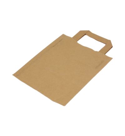 Papierová taška, 21,5x18+8,5 cm, hnedá