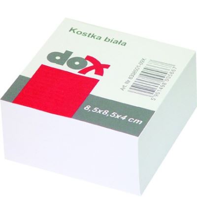 Papierová kocka, nelepená, 8,5x8,5, výška 4 cm, biela