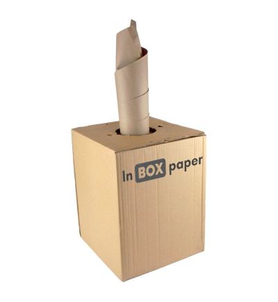 In BOX paper, papierová výplň, šírka 350 mm, návin 460 m, 90g/m2, v krabici s otvorom