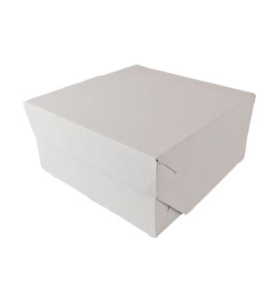 Tortová krabica, 3vrstvová, dĺžka 200 mm, šírka 200 mm, výška 100 mm, biela
