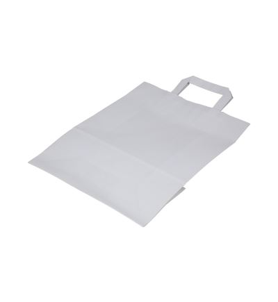 Papierová taška, 35x26+12 cm, biela