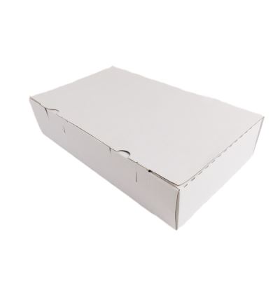 Zákusková krabica, 3vrstvová, dĺžka 360 mm, šírka 206 mm, výška 76 mm, bielo-biela
