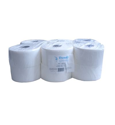 Toaletný papier Trendy, 2vrstvový, priemer role 19 cm, biely, 12 ks