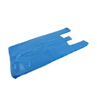 Mikroténová taška, nosnosť 15 kg, dĺžka 70 cm, šírka 36 cm, záložka 20 cm, modrá hrubá