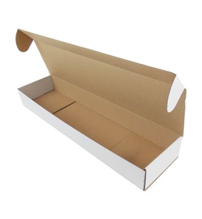 Poštová kartónová krabica, 3vrstvová, dĺžka 550 mm, šírka 140 mm, výška 65 mm, biela