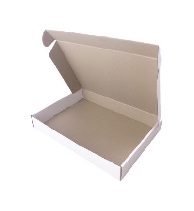 Poštová kartónová krabica, 3vrstvová, dĺžka 315 mm, šírka 220 mm, výška 48 mm, biela