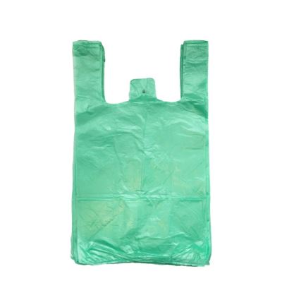 Mikroténová taška, nosnosť 10 kg, dĺžka 53 cm, šírka 30 cm, záložka 15 cm, zelená, 100 ks